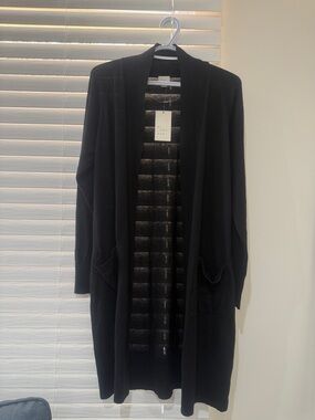 a new day Black Open-Front Long Cardigan Sweater